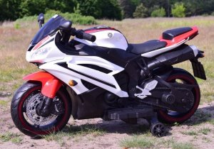 Super-Toys WIELKI MOTOR NA AKUMULATOR - GAZ W MANETCE, HAMULEC, ŚWIECĄCE KOŁA - SUPER JAKOSĆ/SD-R6 9