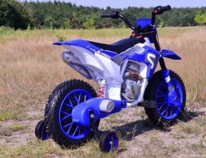 Super-Toys MEGA MOTOR ENDURO - MIĘKKIE KOŁA, AMORTYZATOR, 12V, WALIZKA SUPER JAKOŚĆ/XMX616 12