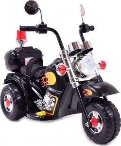 Super-Toys PIERWSZY MOTOR CHOPPER NA AKUMULATOR - KOGUT, MIĘKKIE SIEDZENIE, PASY/LL778 1