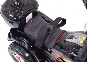 Super-Toys PIERWSZY MOTOR CHOPPER NA AKUMULATOR - KOGUT, MIĘKKIE SIEDZENIE, PASY/LL778 2