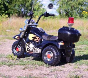 Super-Toys PIERWSZY MOTOR CHOPPER NA AKUMULATOR - KOGUT, MIĘKKIE SIEDZENIE, PASY/LL778 5