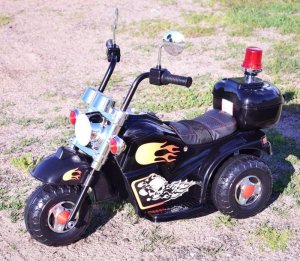 Super-Toys PIERWSZY MOTOR CHOPPER NA AKUMULATOR - KOGUT, MIĘKKIE SIEDZENIE, PASY/LL778 6