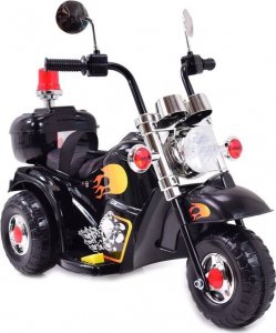 Super-Toys PIERWSZY MOTOR CHOPPER NA AKUMULATOR - KOGUT, MIĘKKIE SIEDZENIE, PASY/LL778 10