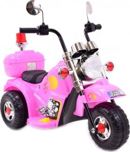 Super-Toys PIERWSZY MOTOR CHOPPER NA AKUMULATOR - KOGUT, MIĘKKIE SIEDZENIE, PASY/LL778 1