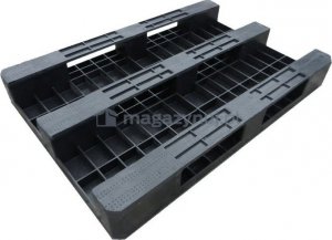 Becker Paleta plastikowa ISO 1200x1000 mm z płozami, z bortnicam na krawędziach (kolor czarny) 3