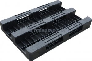 Becker Paleta plastikowa Euro 1200x800 mm, z płozami, bortnice na krawędziach (kolor czarny) 3