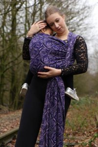 Yaro Slings Chusta tkana Yaro Sling - Roses Duo Violet Lilac Tencel Seacell 6 (4.6 m.) 3