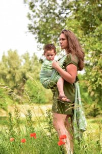 Yaro Slings Chusta tkana Yaro Sling - Flowersnake Trinity Yellow Green Tencel 6 (4.6 m.) 2