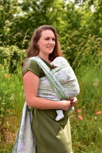 Yaro Slings Chusta tkana Yaro Sling - Flowersnake Trinity Yellow Green Tencel 6 (4.6 m.) 3