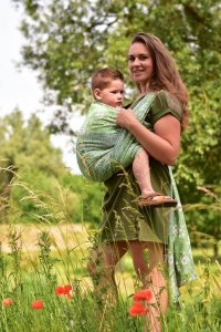 Yaro Slings Chusta tkana Yaro Sling - Flowersnake Trinity Yellow Green Tencel 6 (4.6 m.) 7