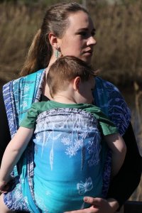 Yaro Slings Chusta tkana Yaro Sling - Meadow Duo Aqua Grad Black White Seacell 6 (4.6 m.) 2