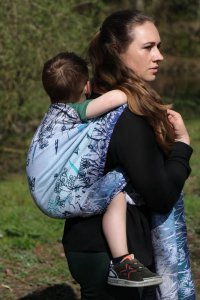 Yaro Slings Chusta tkana Yaro Sling - Meadow Duo Aqua Grad Black White Seacell 6 (4.6 m.) 5