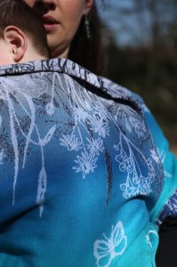 Yaro Slings Chusta tkana Yaro Sling - Meadow Duo Aqua Grad Black White Seacell 6 (4.6 m.) 7