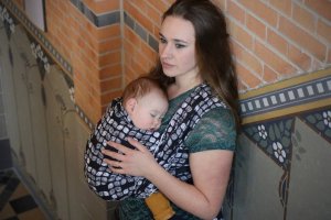 Yaro Slings Chusta tkana Yaro Slings - Petals Ultra Black White Grey Tencel 5 (4.2 m.) 13