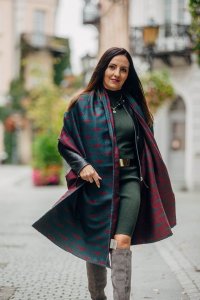 LennyLamb Chustowy Szal LennyLamb - Deco - Maroon Moss 1