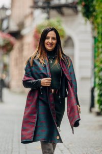 LennyLamb Chustowy Szal LennyLamb - Deco - Maroon Moss 2