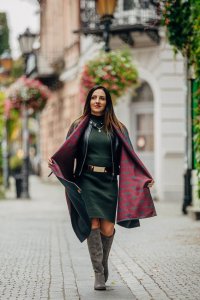 LennyLamb Chustowy Szal LennyLamb - Deco - Maroon Moss 3