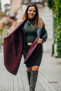 LennyLamb Chustowy Szal LennyLamb - Deco - Maroon Moss 5