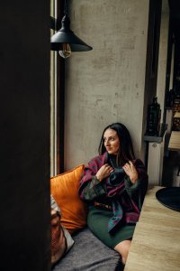 LennyLamb Chustowy Szal LennyLamb - Deco - Maroon Moss 6