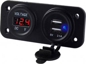 Ładowarka PLS37B CAR CHARGER VOLTOMETER 2