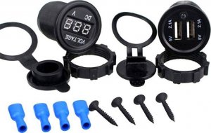 Ładowarka PLS37B CAR CHARGER VOLTOMETER 5