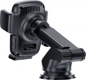 4kom.pl Uchwyt samochodowy X05 z ładowaniem QI na deskę rozdzielczą szybę Dashboard Car Mount Wireless Charger 15W do auta Black 4