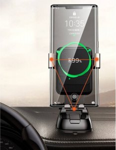 Joyroom Joyroom bezprzewodowa ładowarka Qi 15 W grawitacyjny uchwyt samochodowy na kokpit deskę rozdzielczą czarny (JR-ZS220) standard 8