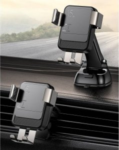 Joyroom Joyroom bezprzewodowa ładowarka Qi 15 W grawitacyjny uchwyt samochodowy na kokpit deskę rozdzielczą czarny (JR-ZS220) standard 10
