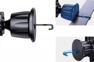 4kom.pl Uchwyt samochodowy N51 magnetyczny MagSafe do kratki Car Mount Black 6