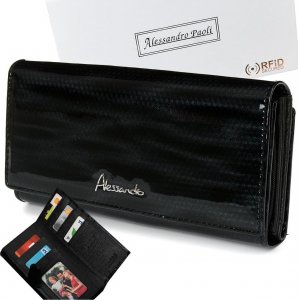 Czarny portfel damski skórzany duży elegancki RFID Z23 NoSize 1