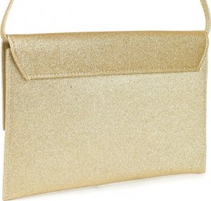 Złota brokatowa oryginalna damska torebka kopertówka na pasku usztywniana W63 NoSize 1