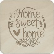 Koszulkowy Home sweet home - komplet podkładek pod kubek z grawerem 1