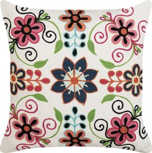 Beliani Lumarko Bawełniana poduszka dekoracyjna w kwiaty 50 x 50 cm wielokolorowa BAHRAICH! 1