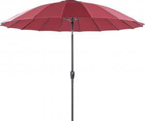 Beliani Lumarko Parasol ogrodowy ⌀ 255 cm czerwony BAIA! 1
