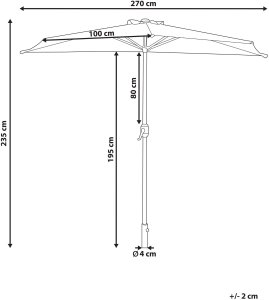 Beliani Parasol ogrodowy półokrągły 270 cm zielony GALATI! 3