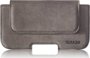 Surazo Kabura na pasek Belt case - Nubuk Szary Samsung Galaxy J7 (2017)  [Pionowy aparat] 1