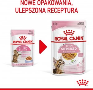 Royal Canin ROYAL CANIN Kitten Sterilised 12x85g karma mokra w galaretce dla kociąt do 12 miesiąca życia, sterylizowanych + Royal Canin Piłeczka dla kota GRATIS 4