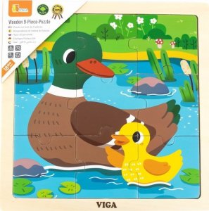 Viga Toys VIGA Poręczne Drewniane Puzzle Kaczki 9 elementów 1