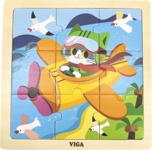 Viga Toys VIGA Poręczne Drewniane Puzzle Samolot 9 elementów 1
