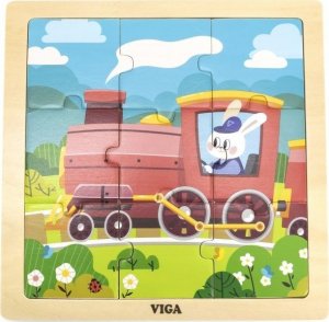 Viga Toys VIGA Poręczne Drewniane Puzzle Pociąg Ciuchcia 9 elementów 1