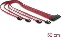 Delock SFF 8643 - SATA x4, 0.5m, Czarno-czerwony (83044) 2