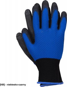 R.E.I.S. OX-HEXA - Rękawice ochronne powlekanie poliuretanem, wysoka manualność elastyczność, ściągacz - niebiesko-czarny 9 1