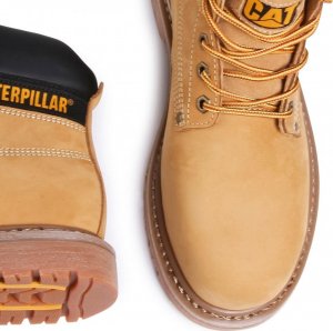 CAT CAT Powerplant S3 HRO SRA - bezpieczne męskie buty robocze Caterpillar, skóra licowa nubuk, stalowy podnosek - miodowy 47 6