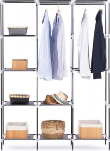 Homede HOMEDE Szafa materiałowa tekstylna TILLY 170X130X45 grafitowa 11