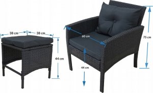 kontrast Zestaw mebli ogrodowych technorattan 6 cz. CAPRI beż 7os. 5