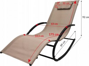 kontrast Leżak bujany krzesło ROCKY szary 3