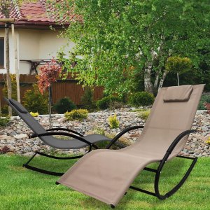 kontrast Leżak bujany krzesło ROCKY szary 9