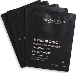 Revolution Skincare Hyaluronic Acid Hydrating Sheet Mask nawilżająca maseczka w płachcie z kwasem hialuronowym 5szt. 1