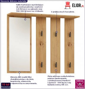 Elior Wieszak ścienny z lustrem - Amra 2