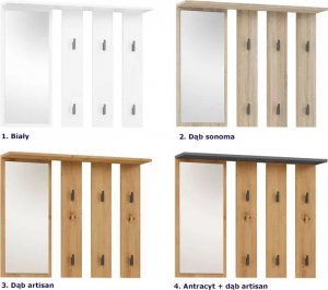 Elior Wieszak ścienny z lustrem - Amra 6